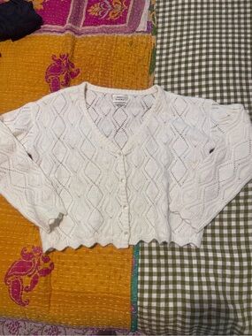 Camille Rowe RVCA collection - cream knit cardigan